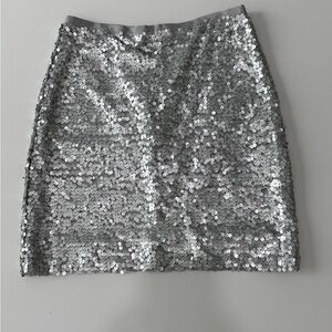 J. Crew Silver Sequin Mini Skirt